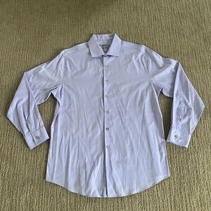 DKNY Mens Light Purple Shaped Slim Fit Button Down Shirt